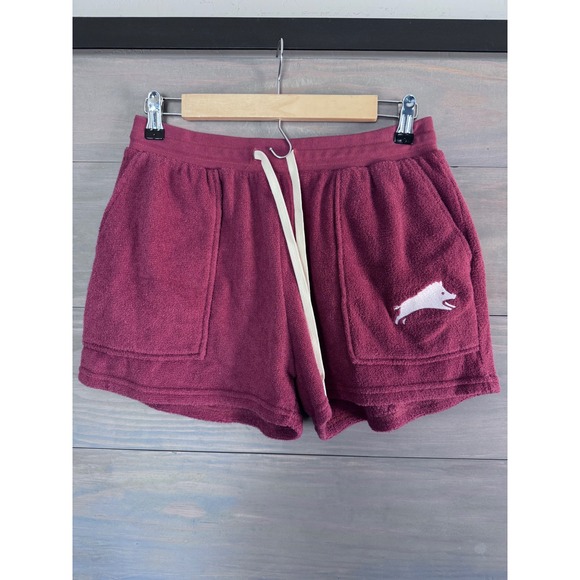 Outerknown Pants - Outerknown Hightide Terry Shorts Burgundy Wine Womens Drawstring Lounge Pockets